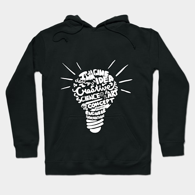 Makers Lightbulb Hoodie by Honeycomb Art Design